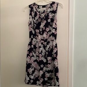 LOFT Black and White Sleeveless Sundress